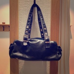 Perkins Black Italian Leather Purse